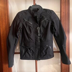 NWT Women's Black Aether Nylon Waterproof Motorcycle Jacket Size Small